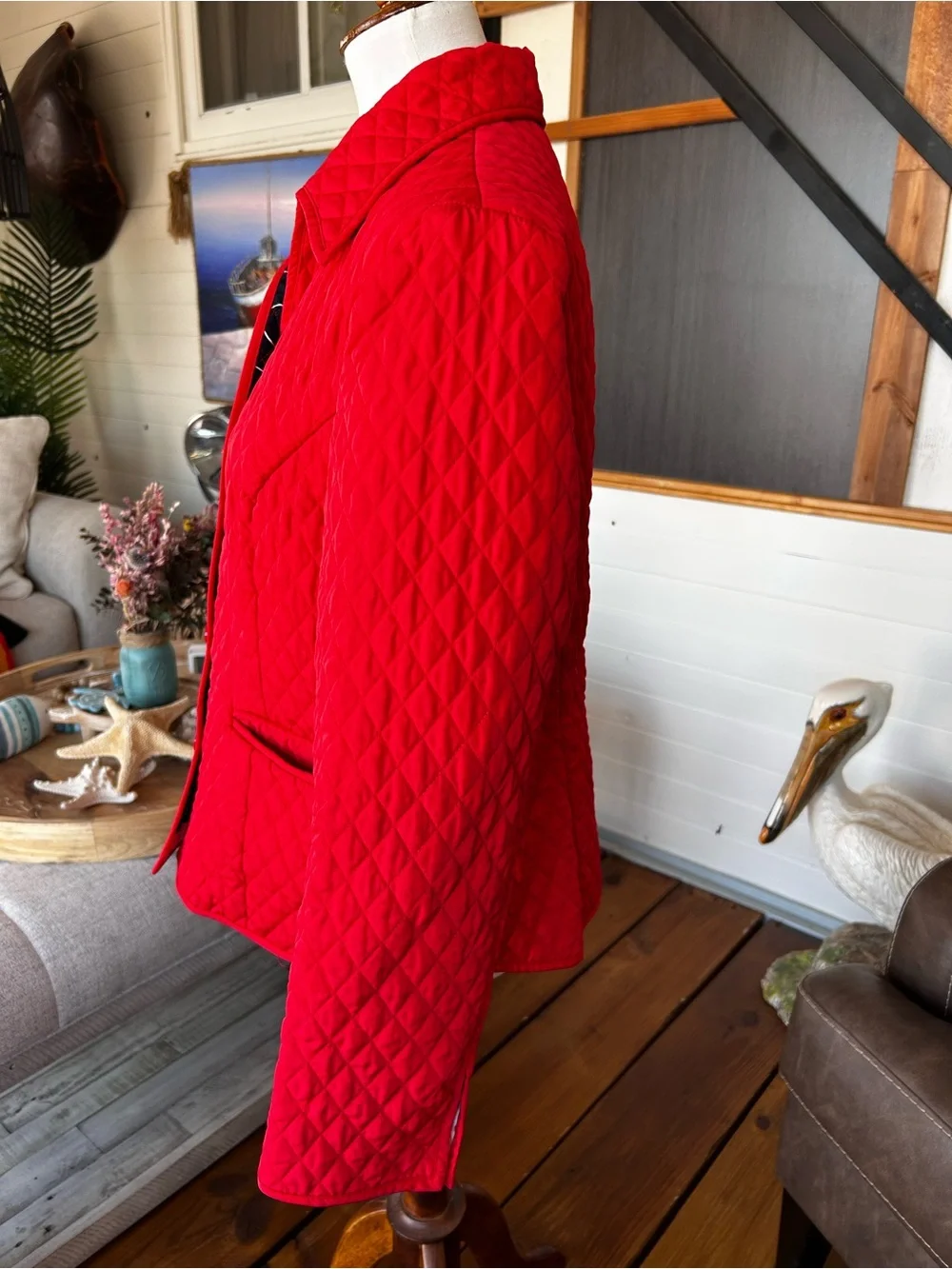 Women’s Norton McNaughton Red Quilted Jacket Size 10 Lightweight Coat